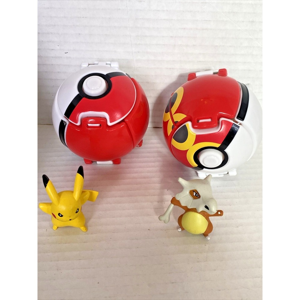 2016 Pokemon Tomy Throw N Pop Pikachu Cubone Pokeball  Repeat Ball 2 pack